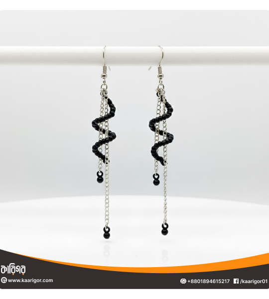 Black Spiral Earrings