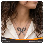 Bow  Shaped Beaded Pendant